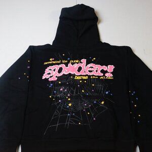 Sp5der P*NK Hoodie Black Pullover Streetwear Mens Womens Unisex